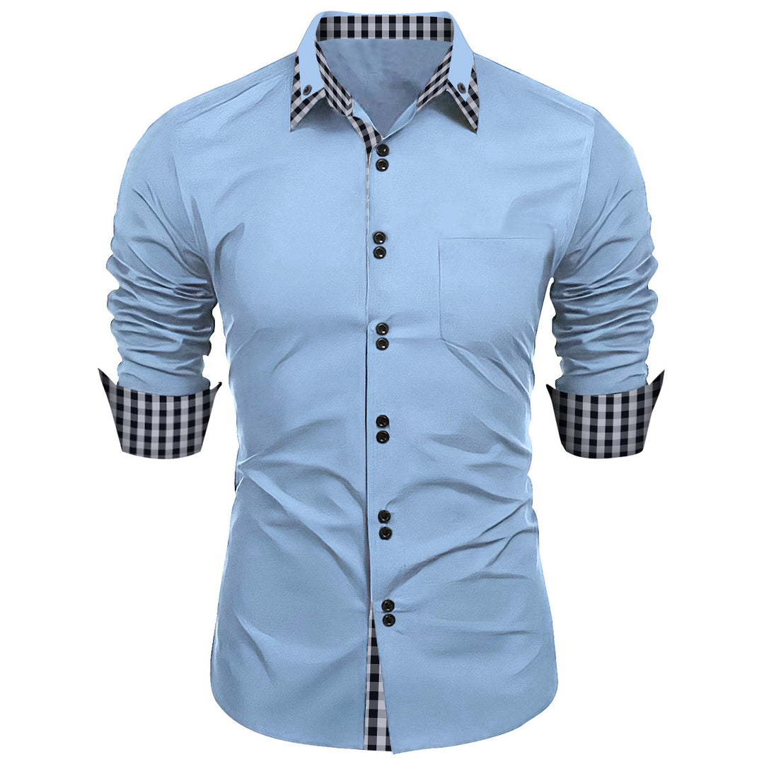 Herren Elegantes Slim-Fit Hemd mit karierten Akzenten Echoarchiv