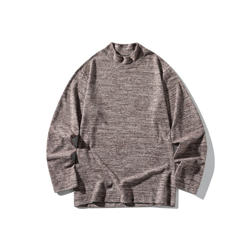 Unisex Feinstrick-Mockneck-Pullover mit melierter Struktur und relaxed Fit Echoarchiv