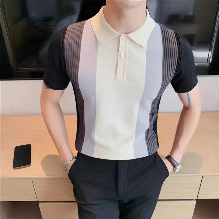 Herren perfektes Polo-Shirt mit strukturiertem Design Echoarchiv