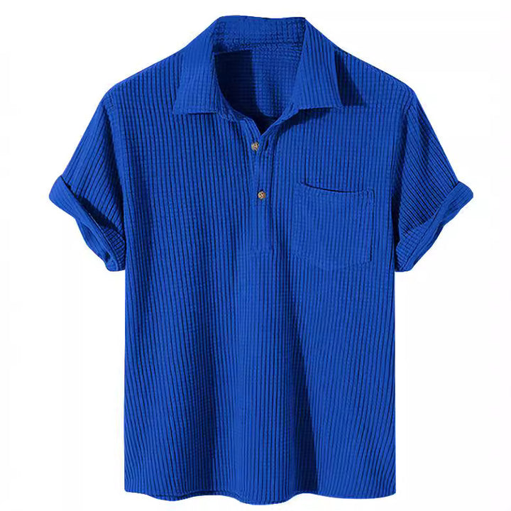 Herren Texturiertes Kurzarm Poloshirt Echoarchiv