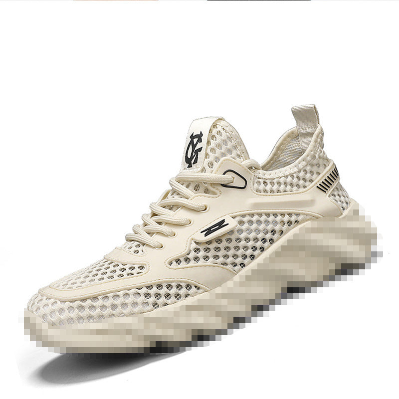Herren Atmungsaktiver Mesh-Freizeitsneaker mit strukturierter Wellen-Plateausohle Echoarhiv
