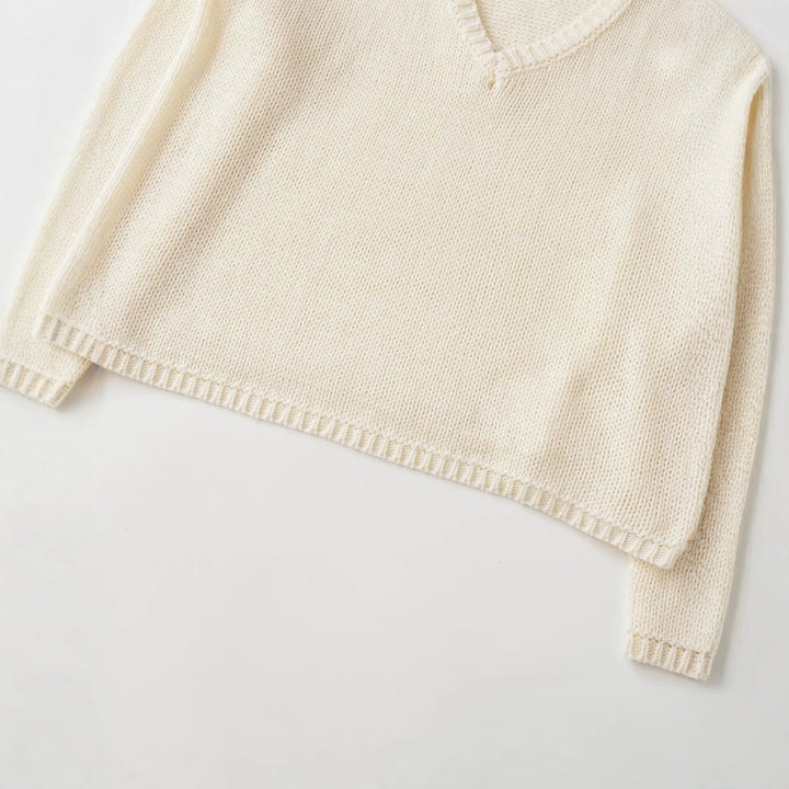 Damen Oversize V-Ausschnitt Grobstrickpullover Echo Archiv
