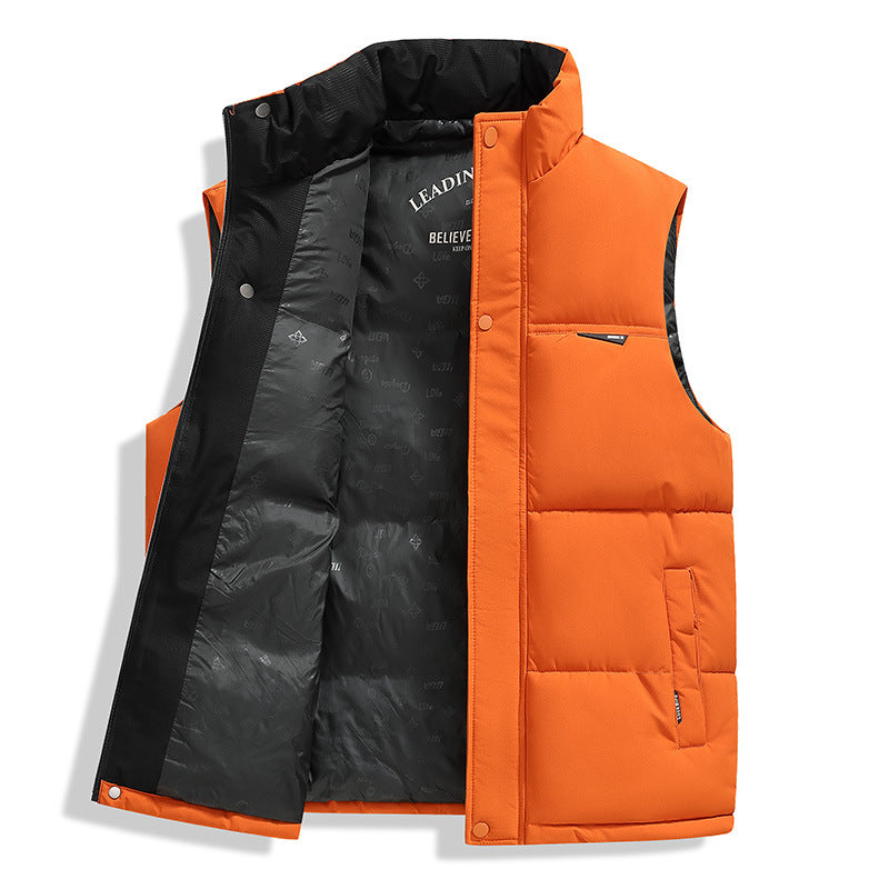 Herren Thermo-Pufferweste mit verstärktem Kragen, Zweifachverschluss & Futter mit Logo-Print Echoarchiv