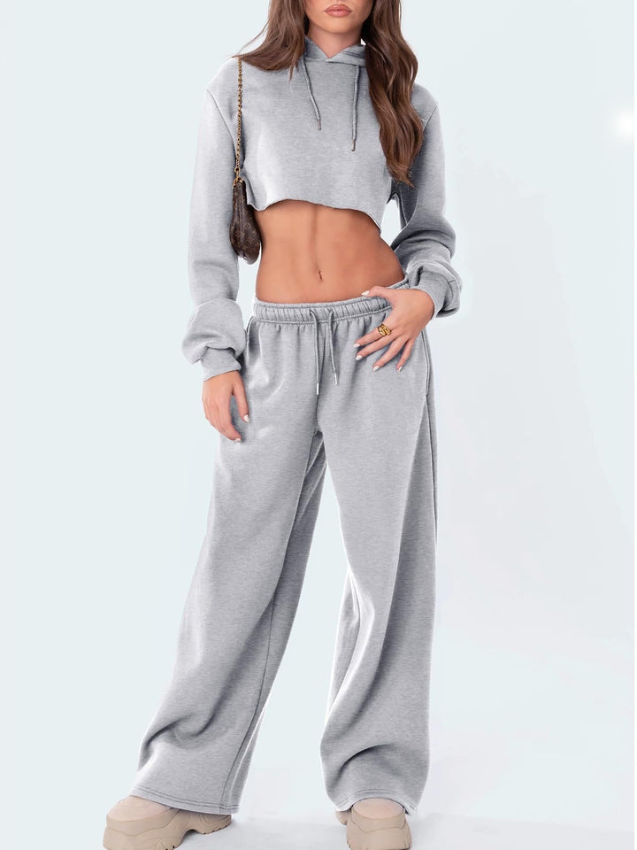 Damen weite Loungehose mit hohem Komfortbund, elastischem Tunnelzug und seitlichen Eingrifftaschen – Avélisse
