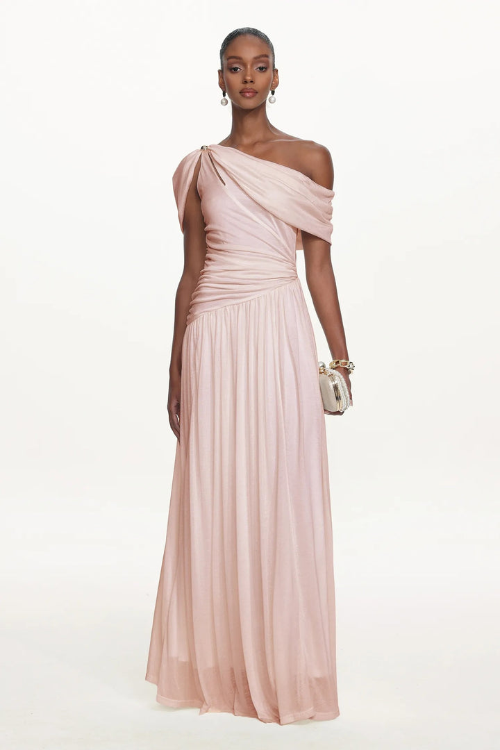 Damen Elegantes One-Shoulder Maxikleid mit fließendem Schnitt Echo Archiv