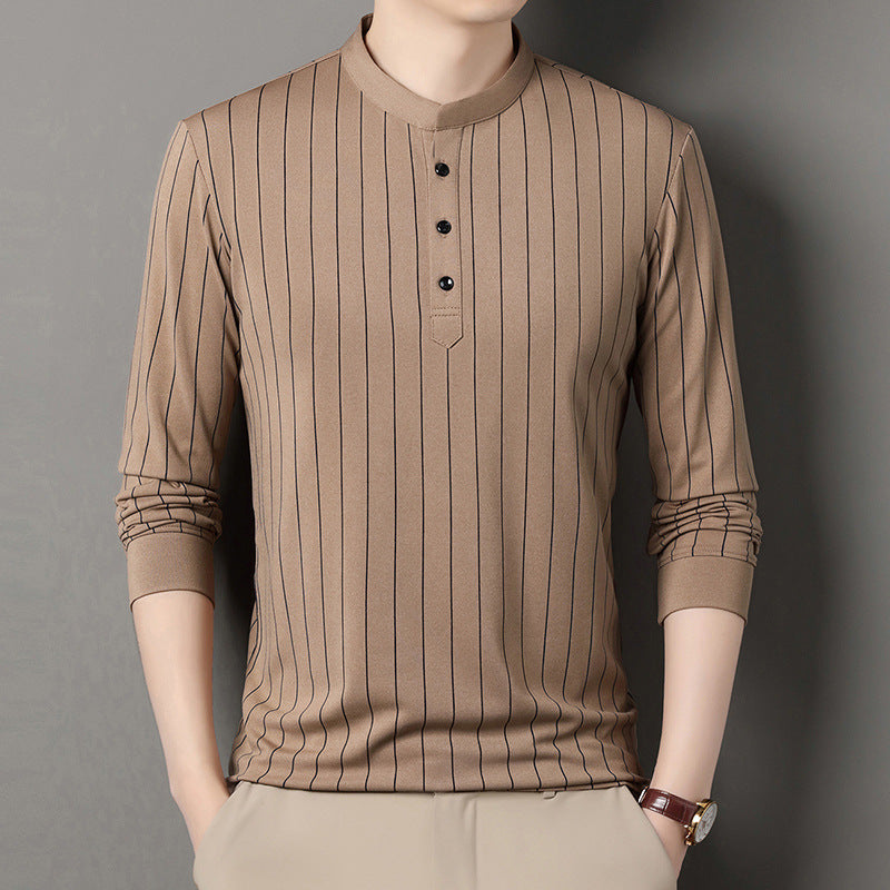 Herren Poloshirt mit elegantem Streifenmuster und hochwertiger Knopfleiste Echoarchiv