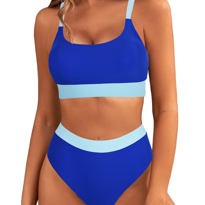 Damen Bikini-Set mit farbblockierendem Design und hohem Bund Echo Archiv