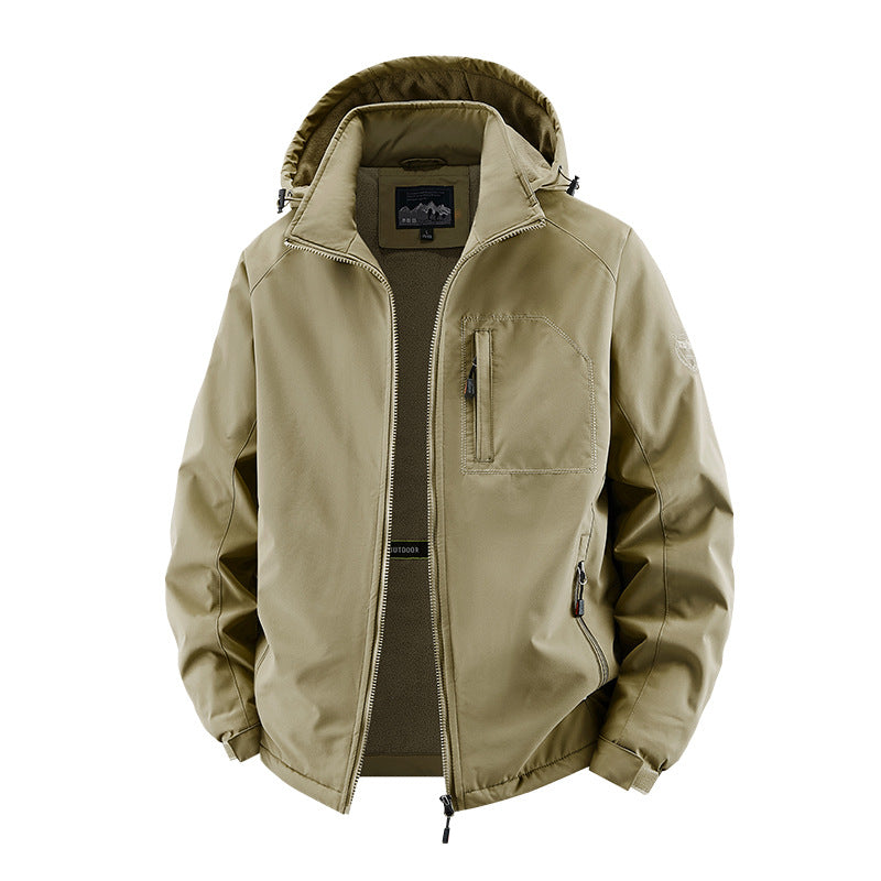 Herren nan multifunktionale Softshell-Tacticaljacke mit versteckter Kapuze, vertikaler Brusttasche und atmungsaktivem Fleecefutter Echo Archiv