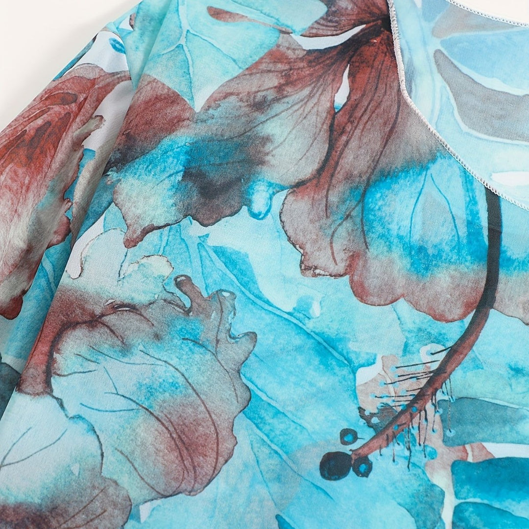 Damen transparenter Strandoberteil mit floralem Muster Echo Archiv