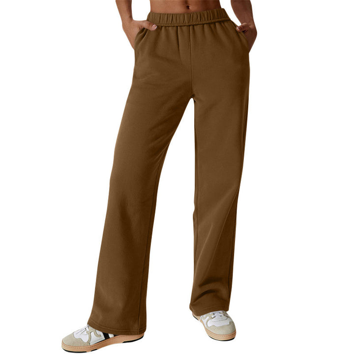 Damen nan hochgeschnittene ausgestellte Loungehose mit elastischem Komfortbund und verdeckten Eingrifftaschen Echo Archiv