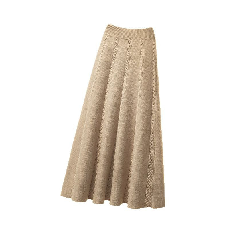 Damen Plissierter Midirock mit strukturiertem Zopfmuster Echo Archiv