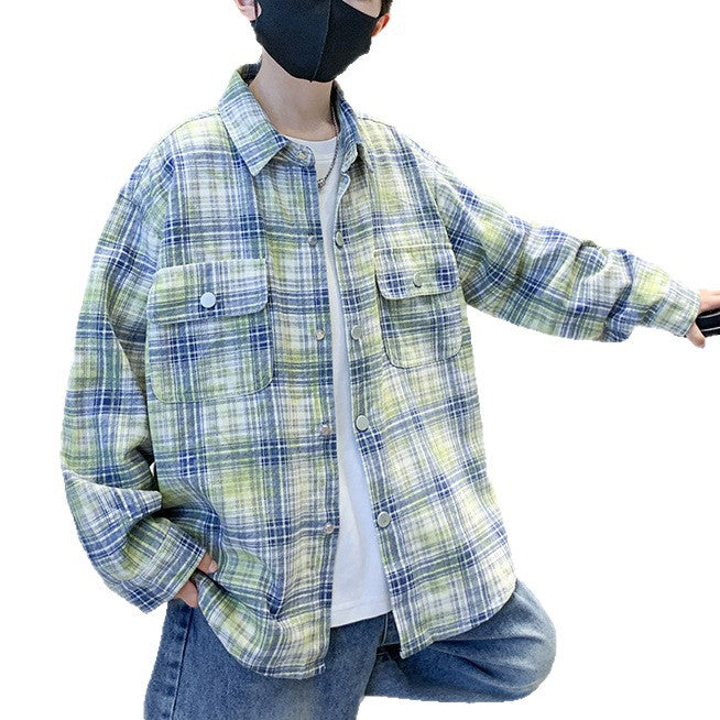Herren lässige Karo-Hemdjacke mit zwei praktischen Taschen Echoarchiv
