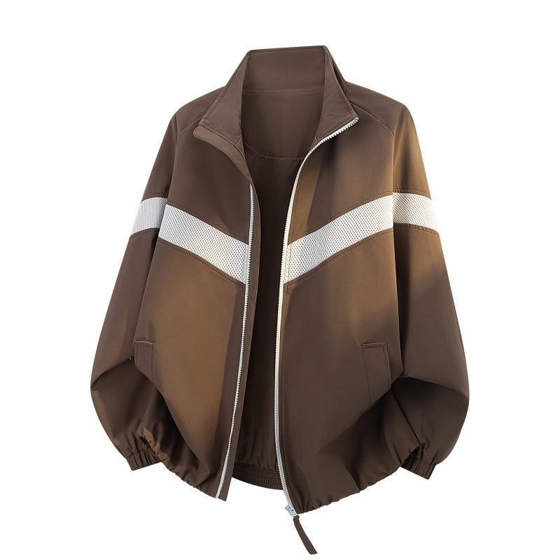 Damen Oversize Freizeit-Trackjacke mit Mesh-Einsätzen und durchgehendem Reißverschluss Echoarchiv