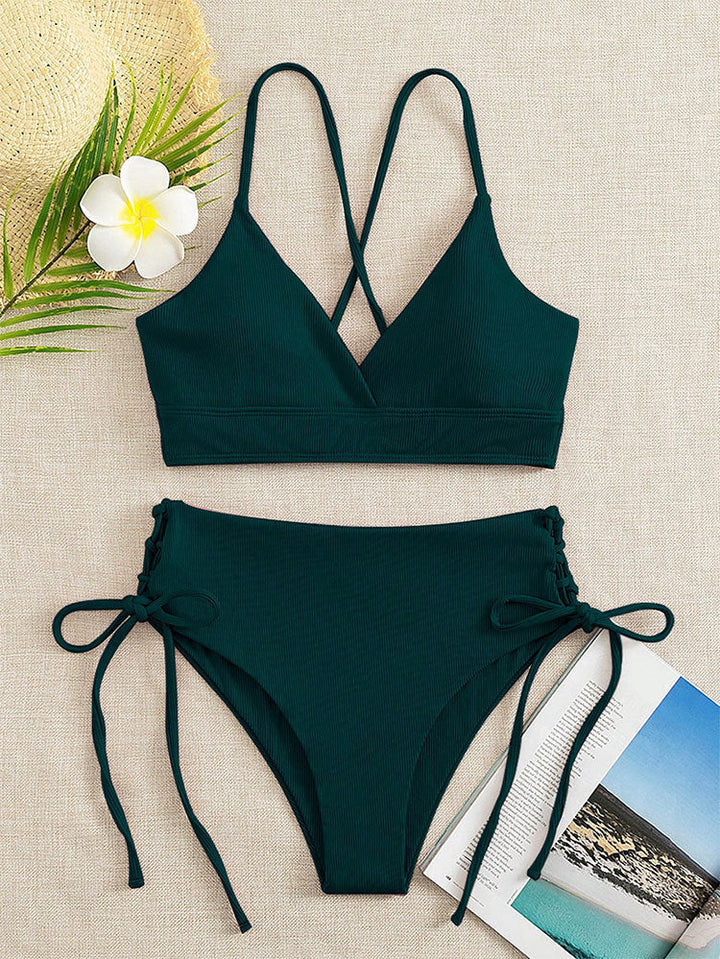 Damen Hochtaillierter Bikini mit verstellbaren Schnürdetails – Maréssa