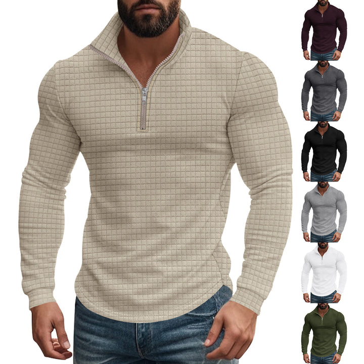 Herren Midlayer Pullover mit hohem Kragen und strukturiertem Design Echoarchiv