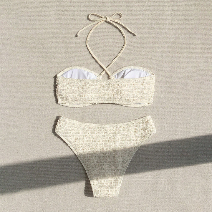 Damen Bandeau-Bikini mit hoch geschnittenem Slip und eleganten Bindebändern Echo Archiv