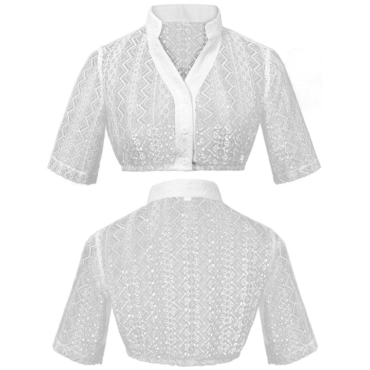 Damen nan zarter Spitzenbolero mit Stehkragen und kurzem Taillenschnitt Echo Archiv