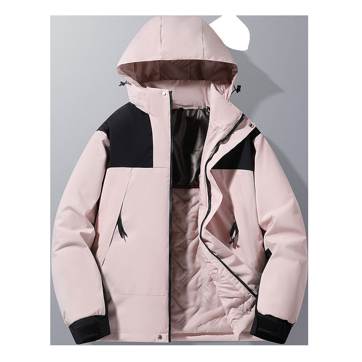 Herren Softshell-Isolationsjacke mit Kapuze, Kontrastbesatz und verstellbaren Klettverschluss-Manschetten – Taviero
