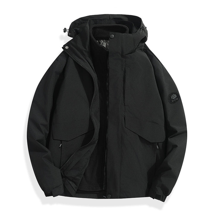 Herren Leichte Softshell-Regenjacke mit herausnehmbarem Fleecefutter, versiegelten Nähten und Multifunktions‑Taschen Echo Archiv