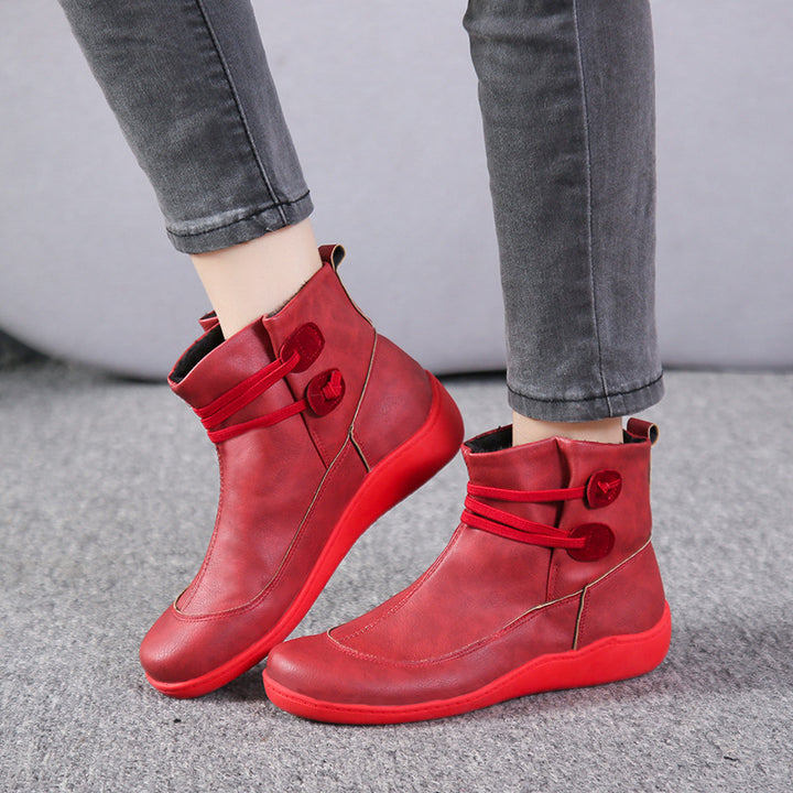 Damen Gefütterte Komfort-Ankleboots mit elastischer Schnürung und gedämpfter Gummisohle Echo Archiv