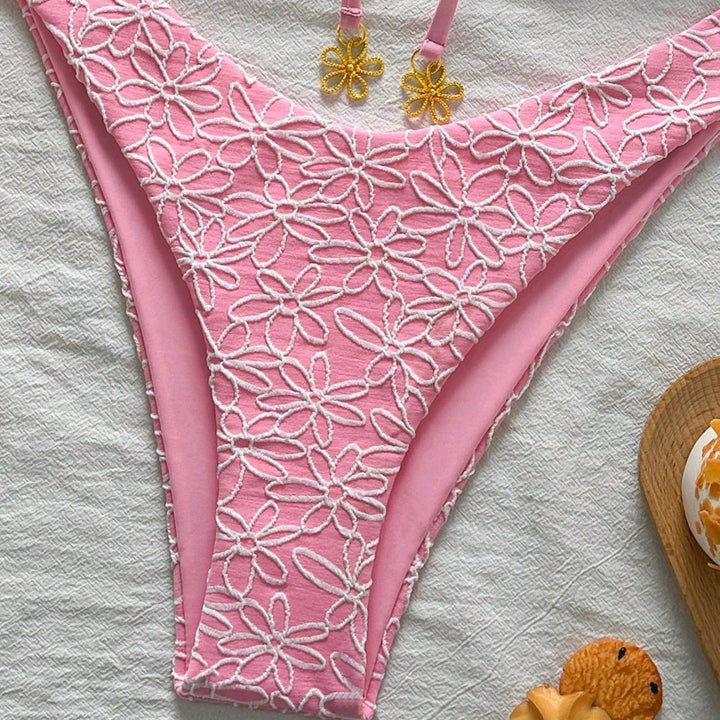 Damen Bandeau-Bikini mit floralen Applikationen Echo Archiv