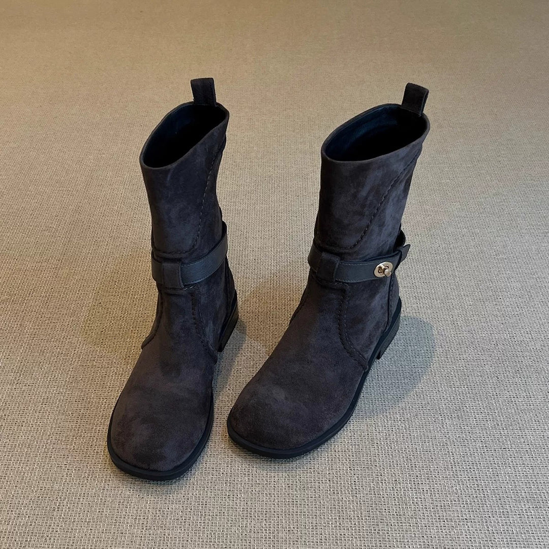 Damen Modische Stiefel mit dekorativem Riemen Echo Archiv