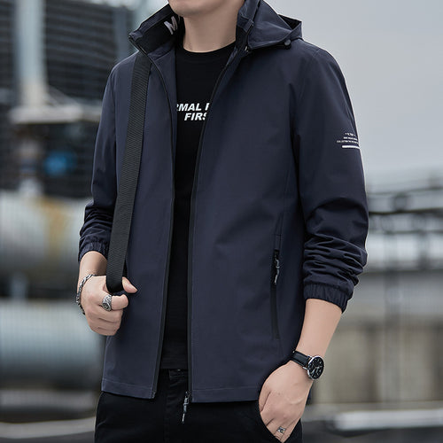 Herren Atmungsaktive Windjacke mit regulierbarer Kapuze Echo Archiv