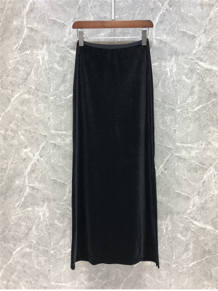 Damen Eleganter Maxirock aus schimmerndem Material Echoarchiv