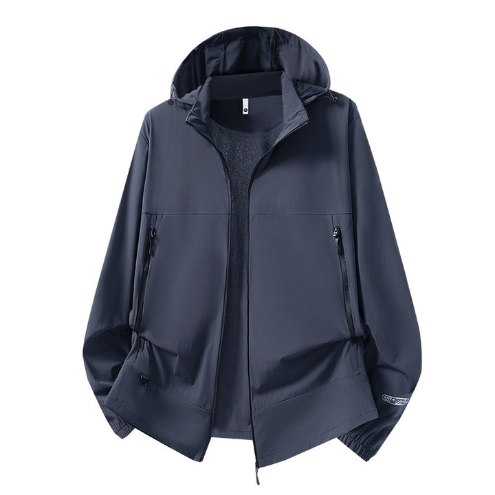 Herren Leichte Softshell-Übergangsjacke mit Kapuze, wind- und wasserabweisender Hülle & verstellbarem Kordelsaum Echoarchiv