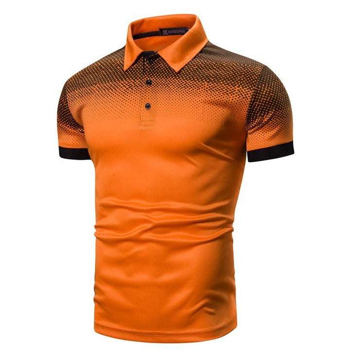 Herren Poloshirt mit dynamischem Farbverlauf und modernen Kontrastdetails Echoarchiv