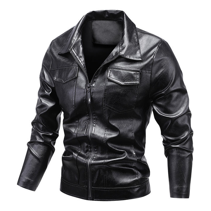 Herren Slim‑Fit Kunstleder‑Blouson im Retro‑Aviator‑Look mit Hemdkragen Echoarchiv