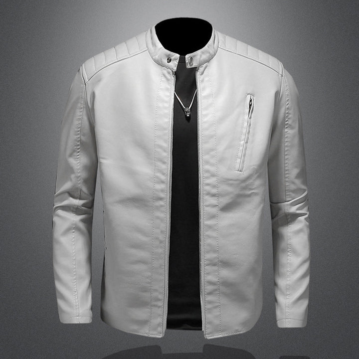 Herren Stilvolle Lederjacke mit schmalem Kragen Echo Archiv