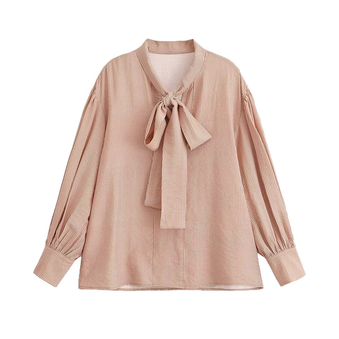 Damen Bluse mit Schleifenkragen und weiten Ballonärmeln Echoarchiv