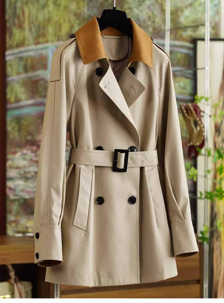 Damen Elegant geschnittene Trenchjacke mit Taillengürtel Echoarchiv