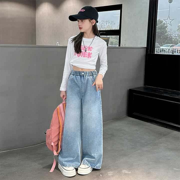Damen weite Jeans mit elastischem Bund Echo Archiv