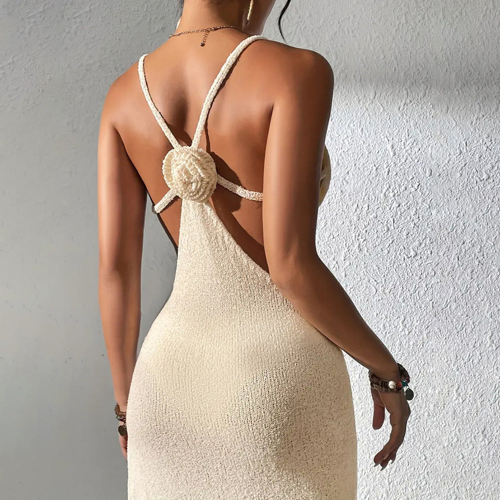 Damen figurbetontes Sommermaxikleid mit aufregendem Seitenschlitz Echo Archiv