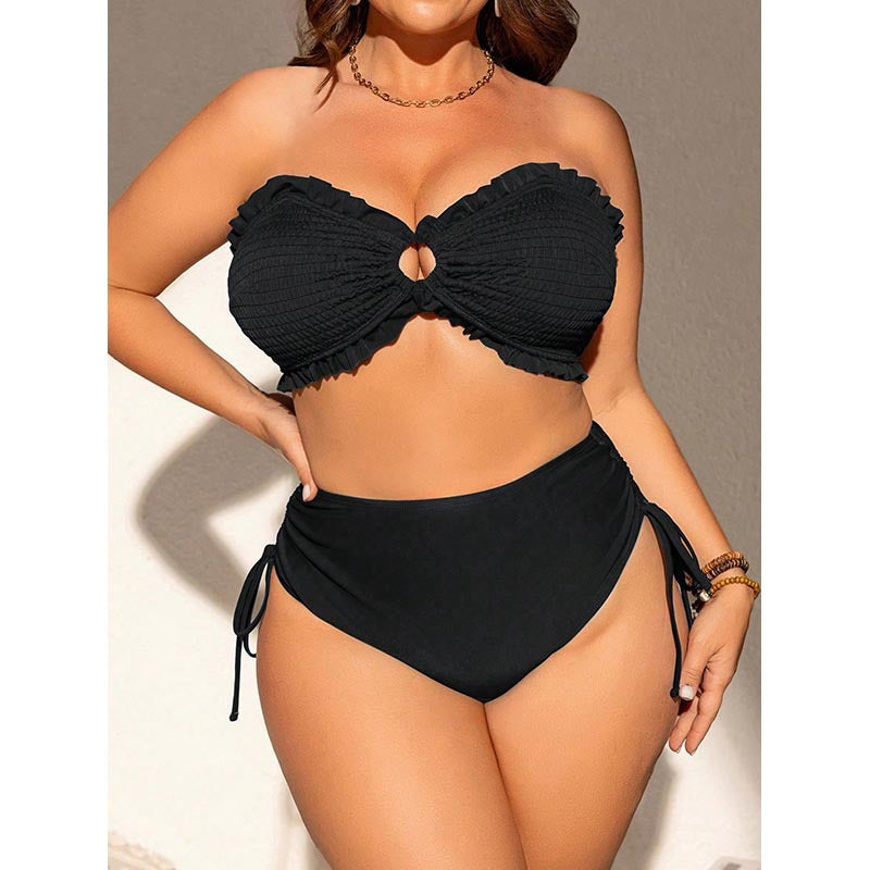 Damen Bandeau-Bikini mit Rüschendetails und verstellbaren Trägern Echo Archiv