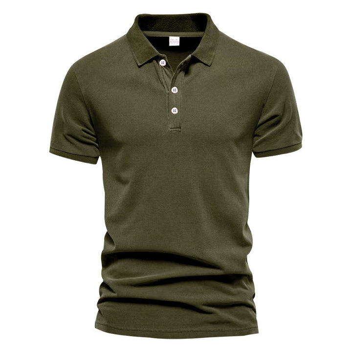 Herren modisches Kurzarm-Polohemd mit klassischem Kragen und strukturiertem Design Echoarchiv