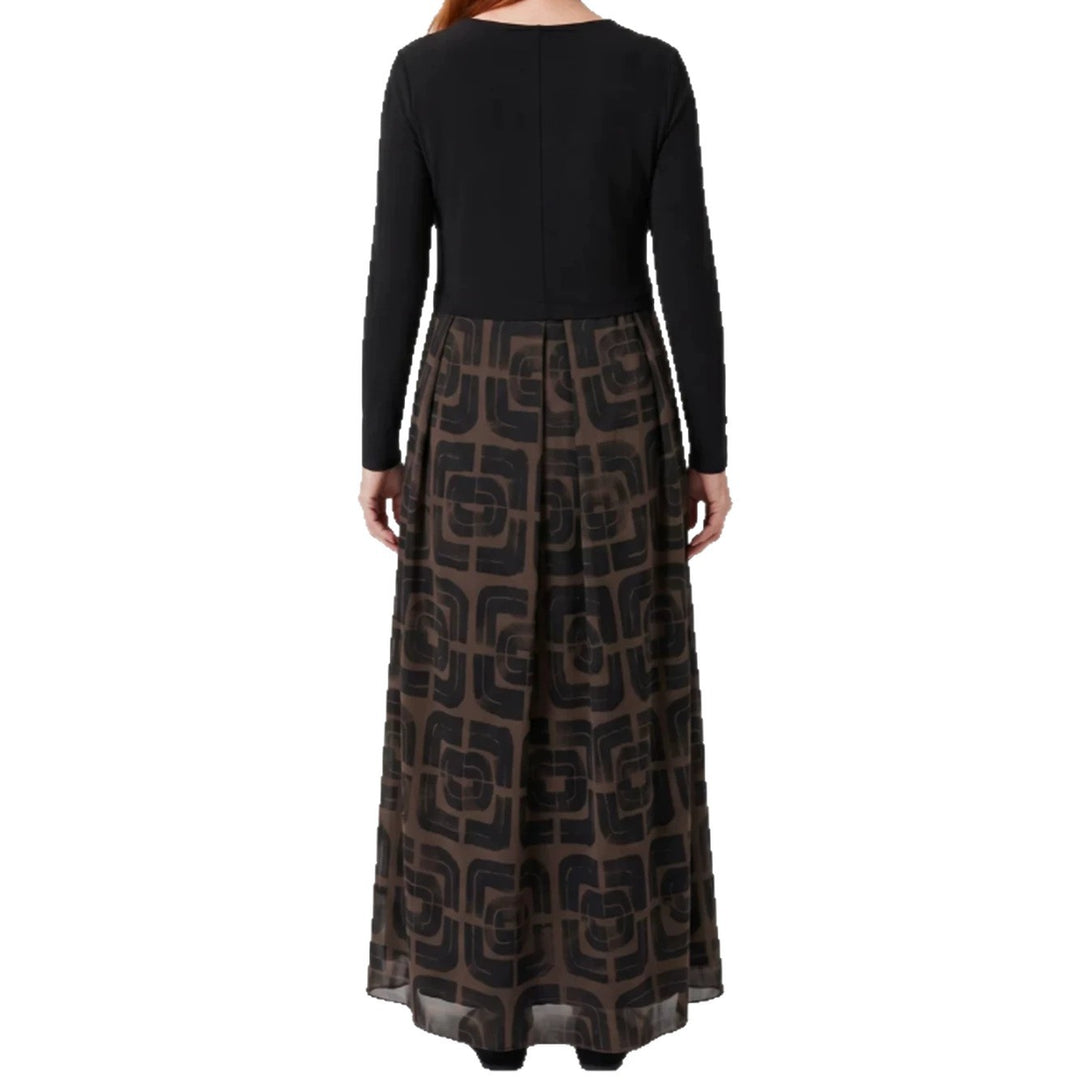 Damen nan V-Ausschnitt Maxikleid mit tailliertem Wickeloberteil und transparentem gemustertem Overlayrock Echo Archiv