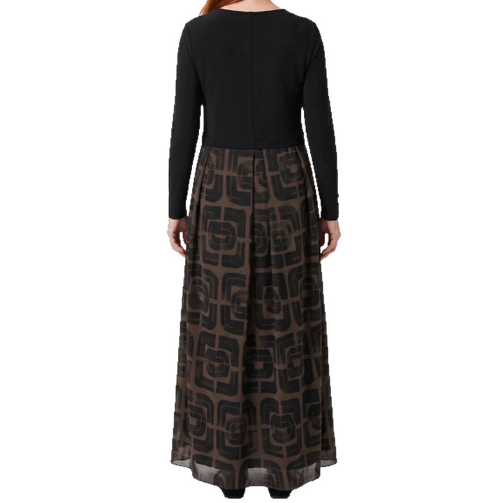 Damen nan V-Ausschnitt Maxikleid mit tailliertem Wickeloberteil und transparentem gemustertem Overlayrock Echo Archiv
