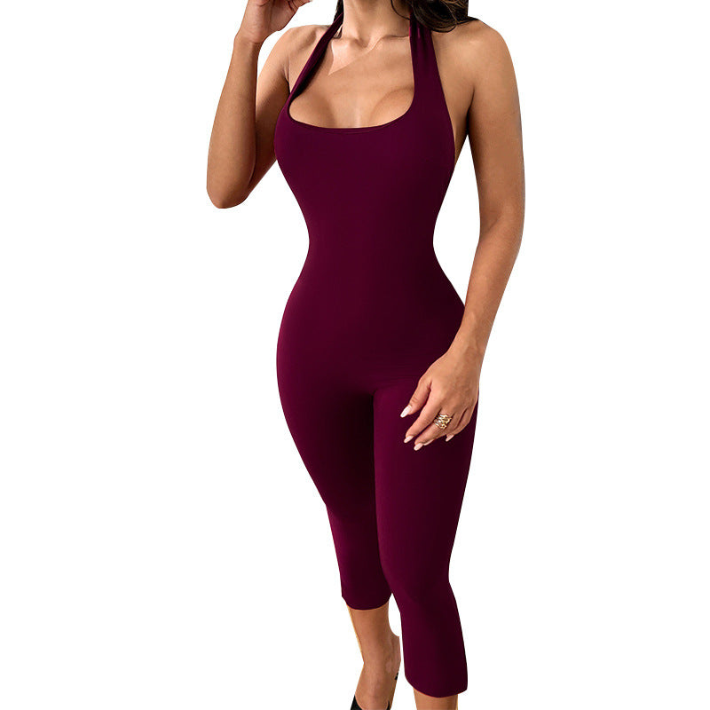 Damen figurbetonter Jumpsuit mit schmalen Trägern und raffinierter Schnittführung Echo Archiv