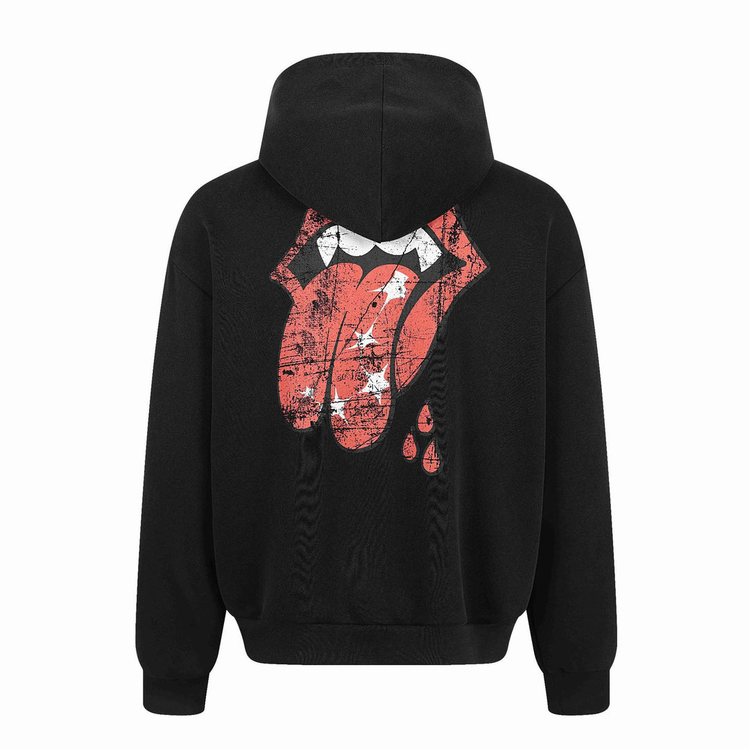 Unisex Kapuzen-Zipjacke im Oversize-Boxy-Schnitt mit Brustemblem Echoarchiv