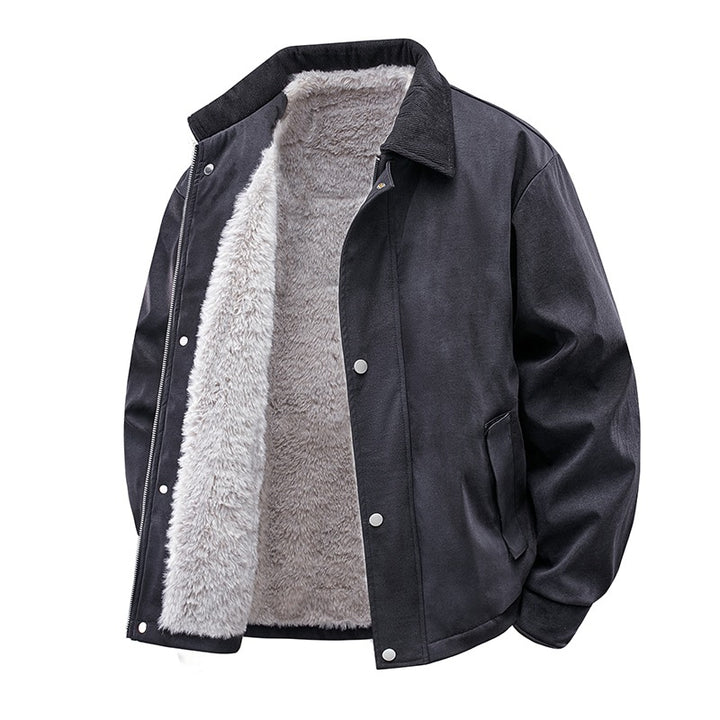 Herren Lässige Kunstlederjacke mit Teddyfutter Echo Archiv 1787738670