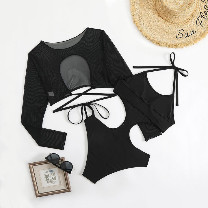 Damen Crop-Top Bikini-Set mit stilvollem Überwurf Echo Archiv