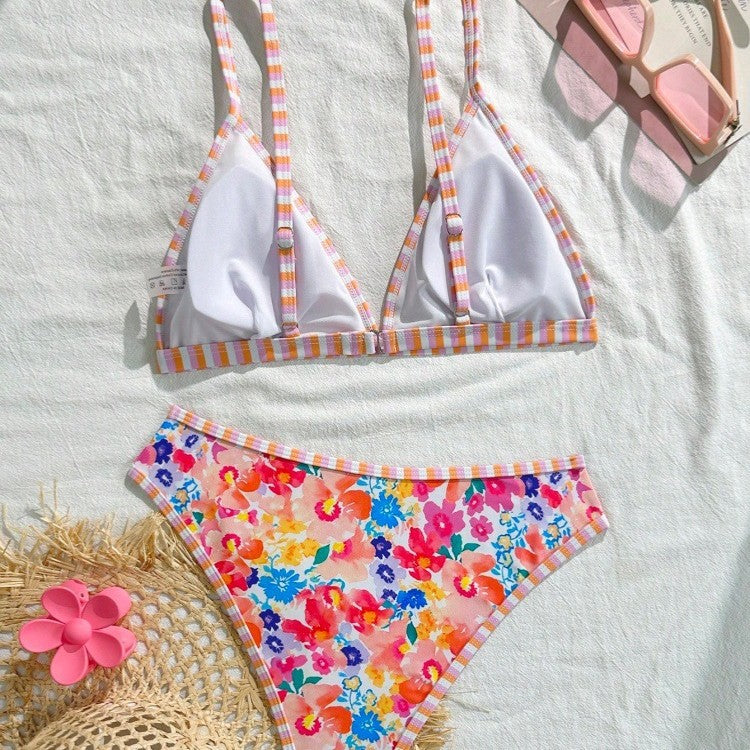 Damen Triangel-Bikini-Set mit floralem Muster und verspieltem Design Echo Archiv