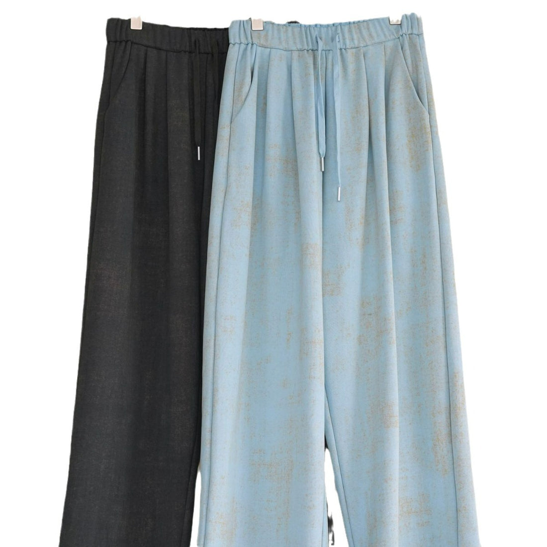 Damen Weite Lounge‑Palazzohose aus French‑Terry mit hohem Bund, Elastik und Kordelzug Echoarchiv