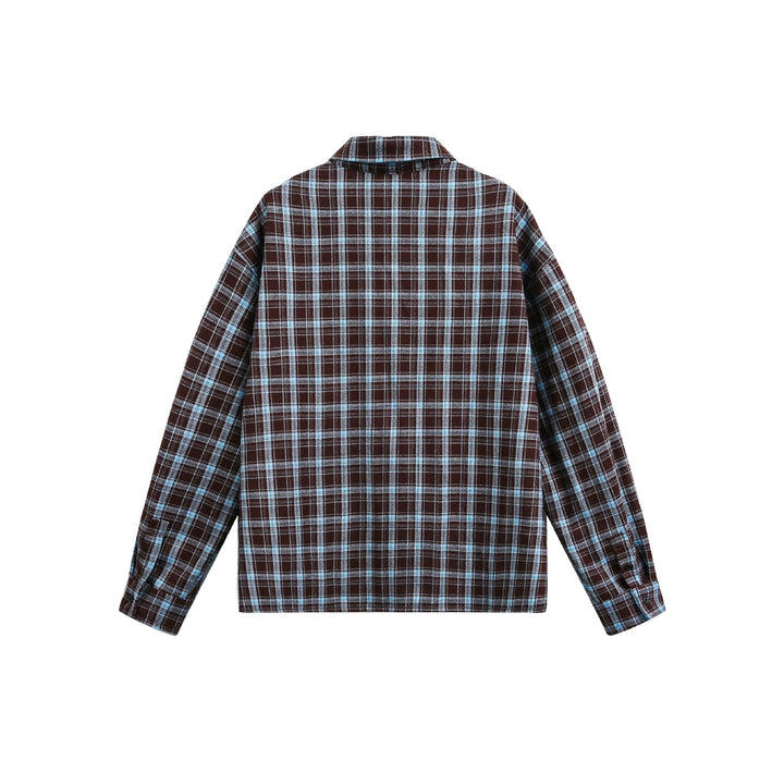 Herren Karierter Flanell-Overshirt-Jacke mit aufgesetzten Brusttaschen Echoarchiv