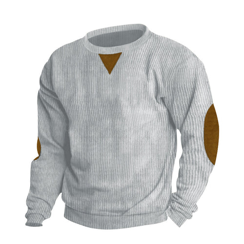 Herren stylischer Feinstrickpullover mit Struktur und modischen Ellenbogen-Patches Echoarchiv