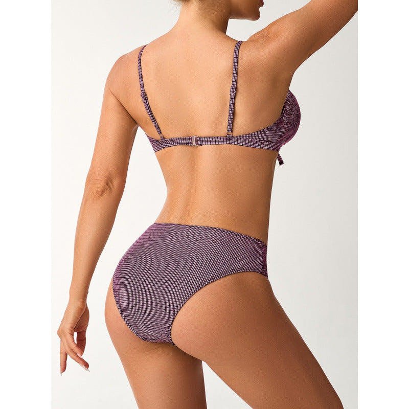 Damen Bikini mit modischem Knoten und hoch geschnittenem Slip Echo Archiv