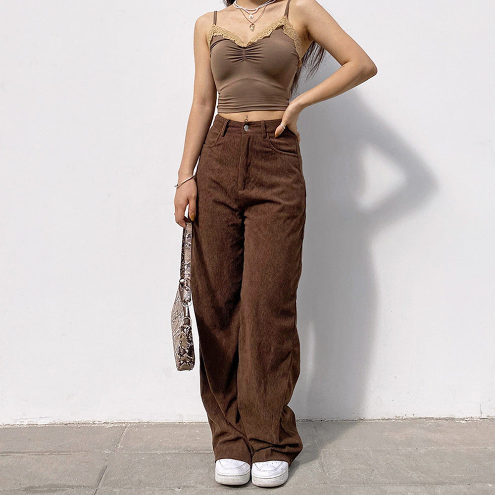 Damen Hochtaillierte weite Bundhose im Retro-Stil Echo Archiv